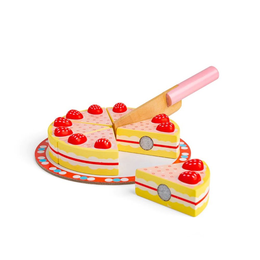 Wooden Toys Little Dreamers | Bigjigs Strawberry Party Cake