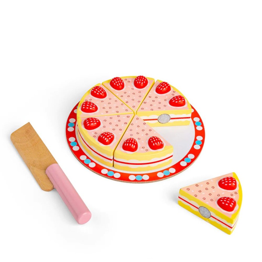 Wooden Toys Little Dreamers | Bigjigs Strawberry Party Cake