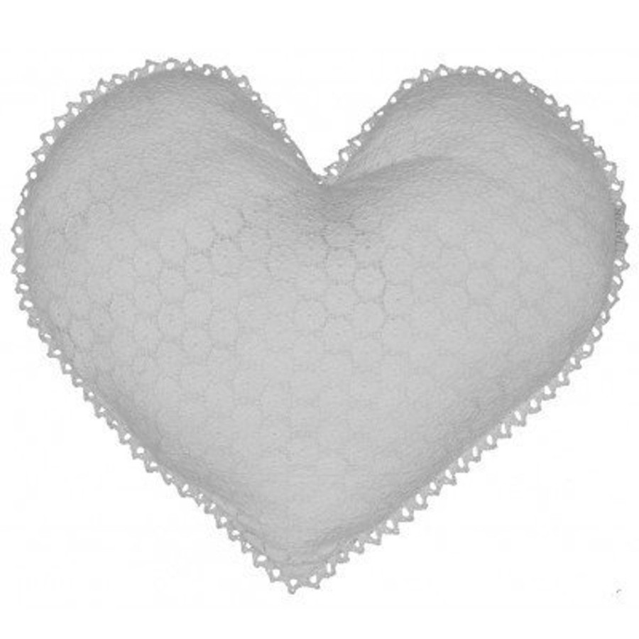 Accessories Little Dreamers | Taftan White Heart Cushion