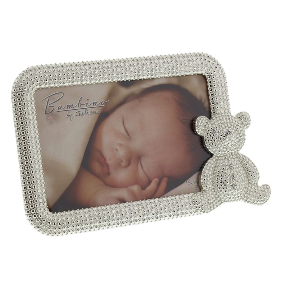 Gifts Little Dreamers | Bambino Silver Plated Photo Frame With Teddy