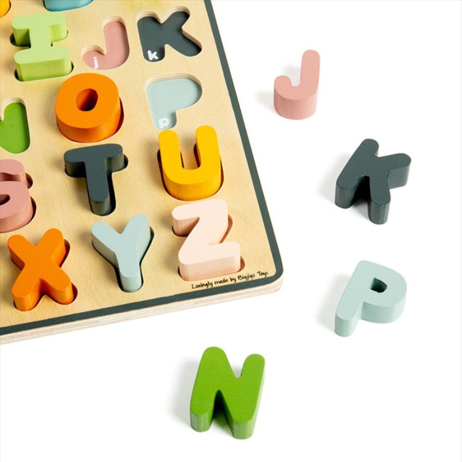 Wooden Toys Little Dreamers | Bigjigs Uppercase Abc Puzzle - Fsc