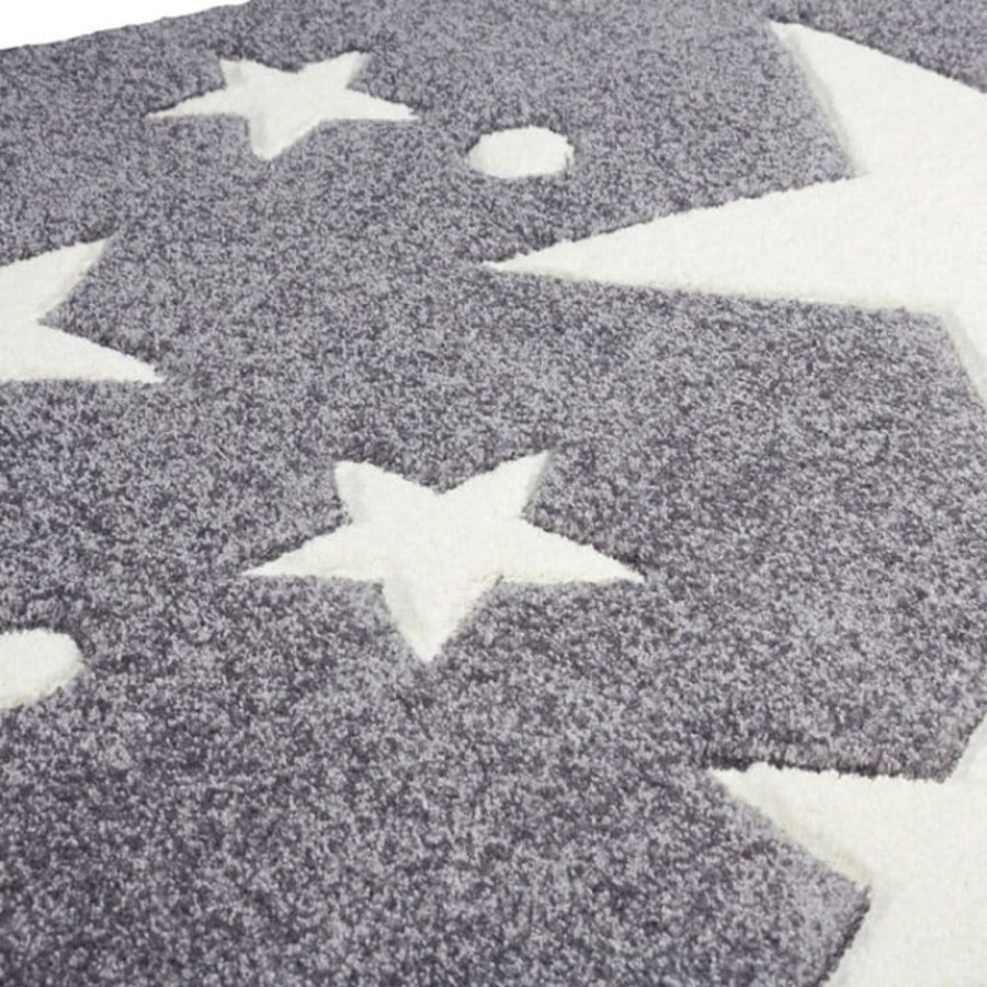 Accessories Little Dreamers | Happy Rug Stars Grey/White 200X300Cm