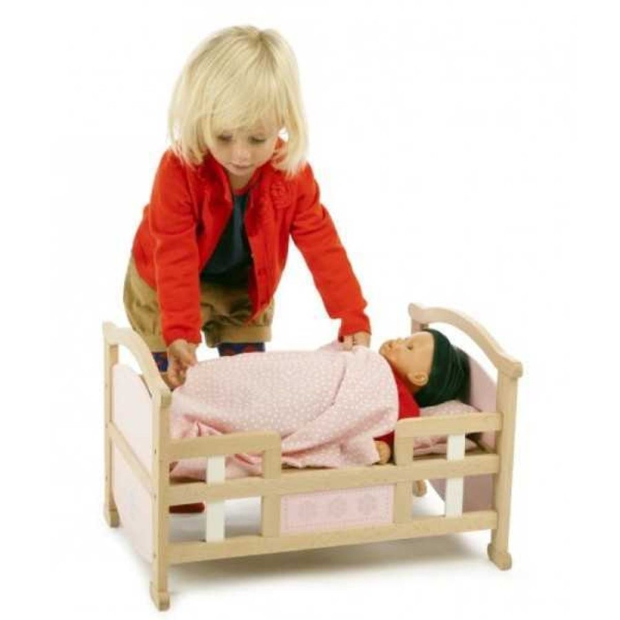 Wooden Toys Little Dreamers | Tidlo 2 In 1 Wooden Dolls Cradle