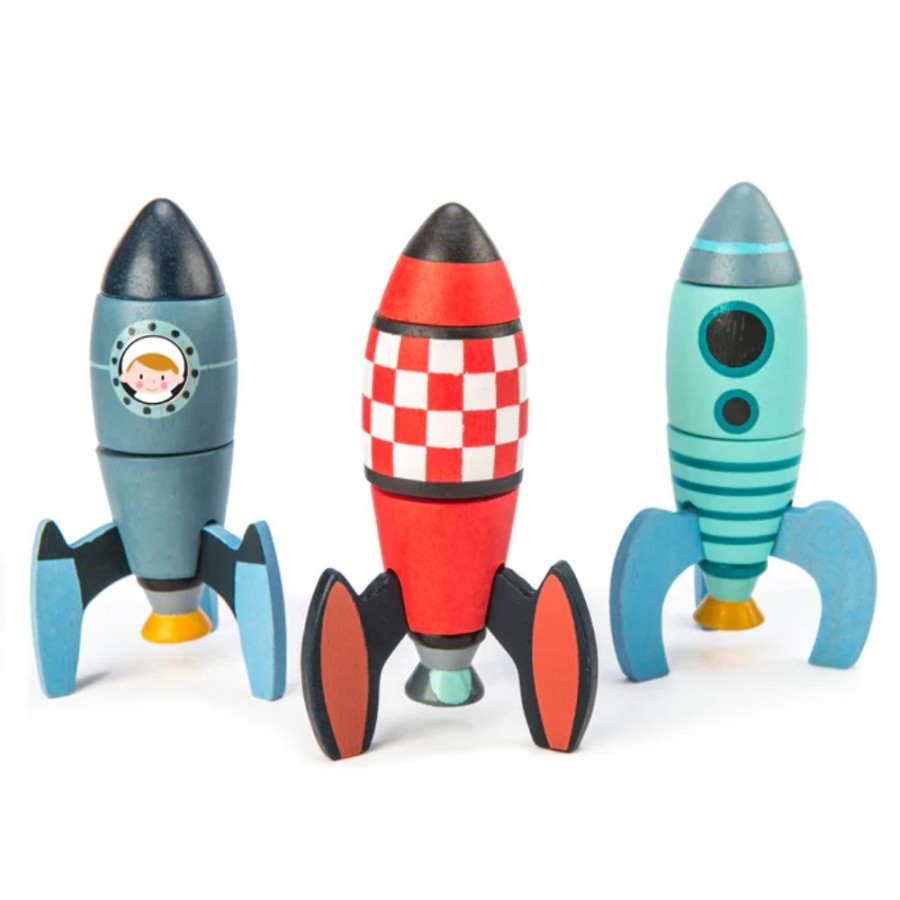 Wooden Toys Little Dreamers | Tenderleaf Toys Rocket Construction