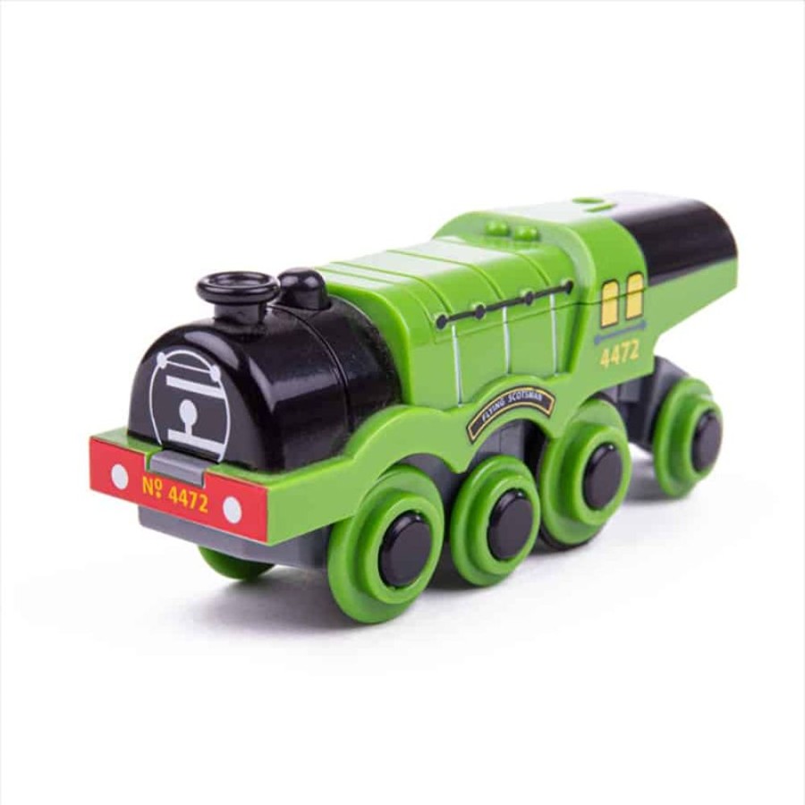 Wooden Toys Little Dreamers | Bigjigs Flying Scotsman - Battery Operated Engine