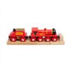 Wooden Toys Little Dreamers | Bigjigs Red Engine & Coal Tender