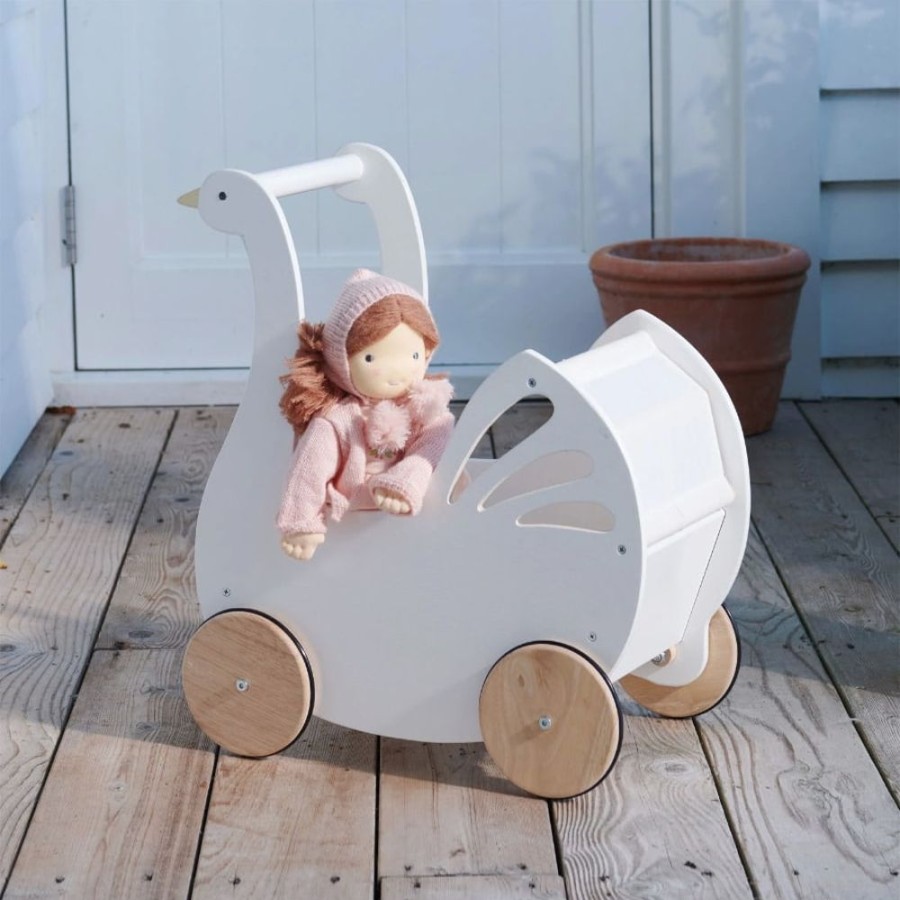 Wooden Toys Little Dreamers | Tenderleaf Sweet Swan Dolls Pram