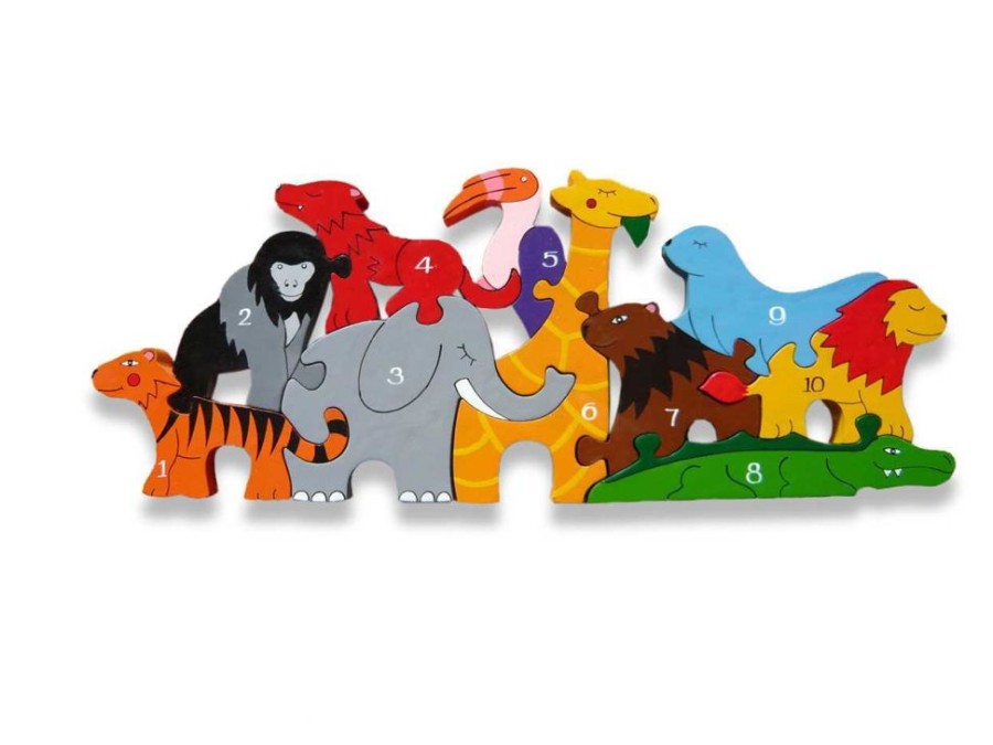 Wooden Toys Little Dreamers | Alphabet Jigsaw Zoo Animal Numbers