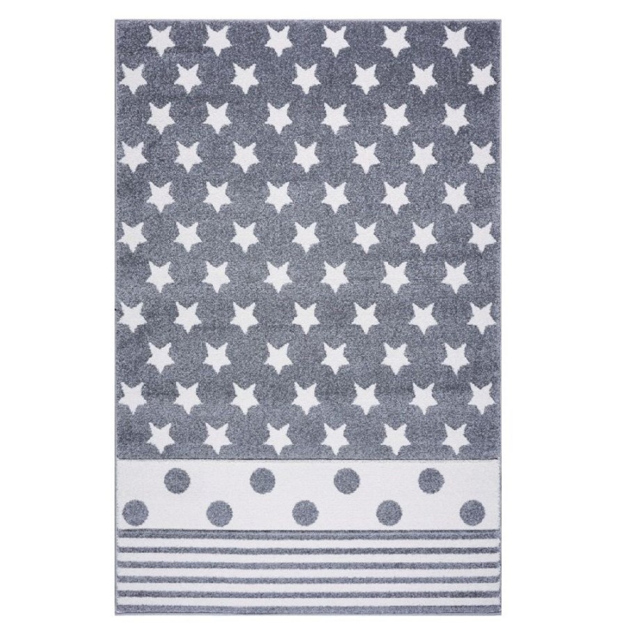 Accessories Little Dreamers | Happy Rug Starpoint - Silver Grey/White 160X230Cm