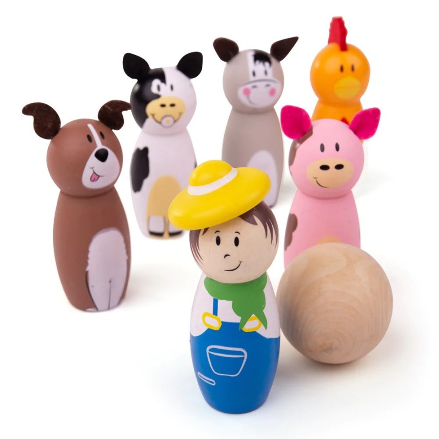 Wooden Toys Little Dreamers | Bigjigs Farm Skittles