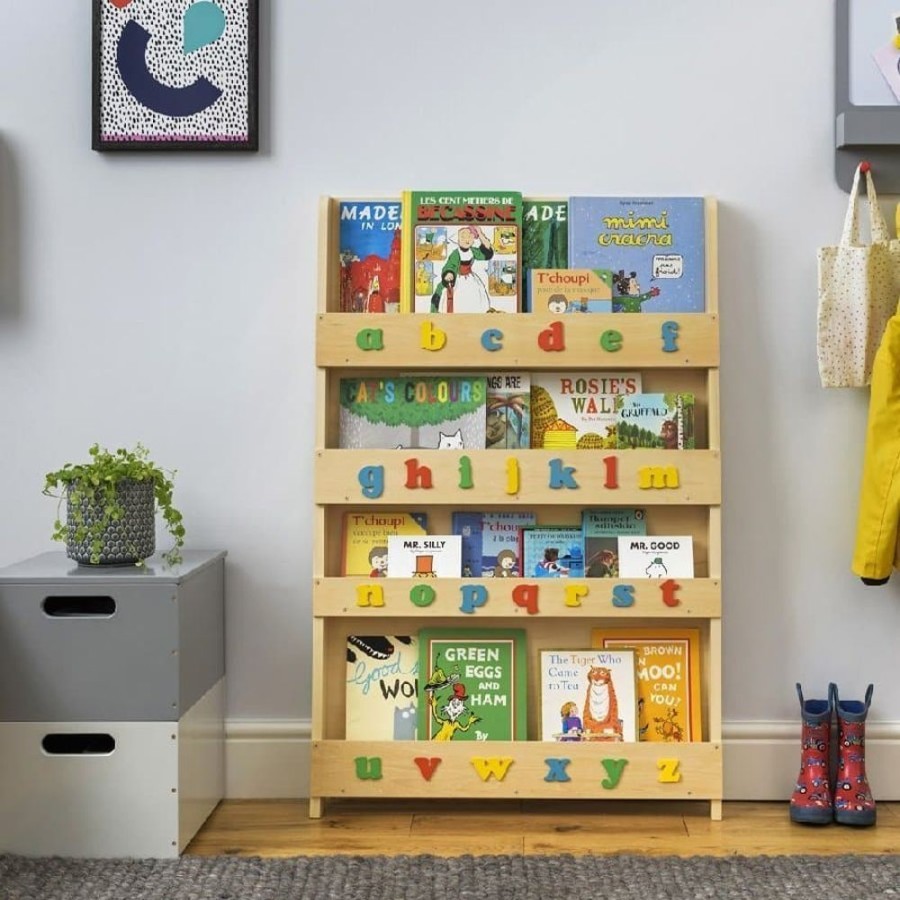 Accessories Little Dreamers | Tidy Books Bookcase With Letters / Natural