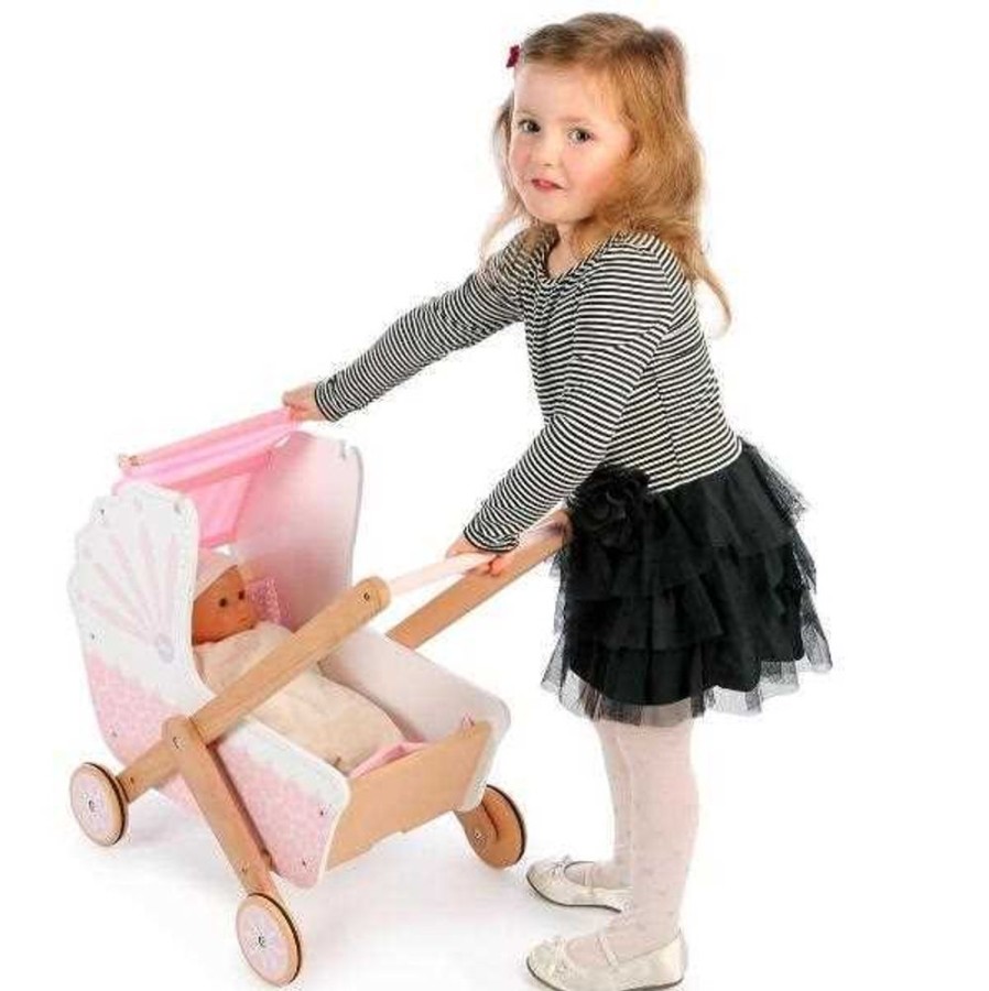 Wooden Toys Little Dreamers | Tidlo 3 In 1 Dolls Pram