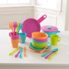 Wooden Toys Little Dreamers | Kidkraft 27 Piece Bright Cookware Playset