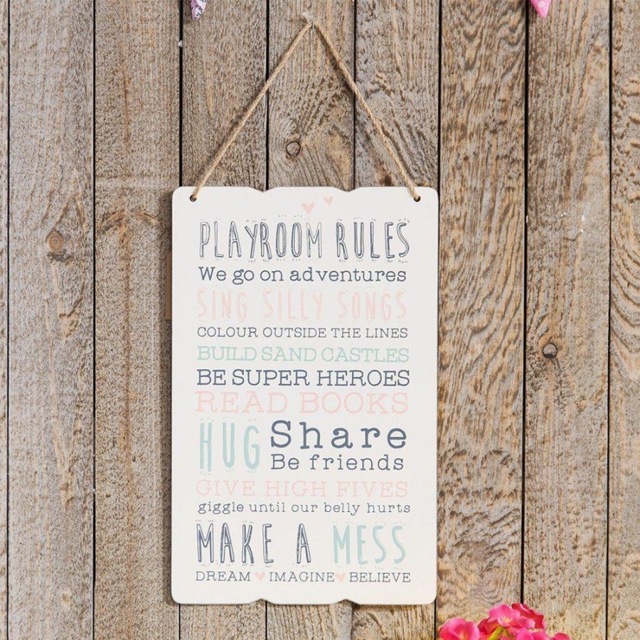 Accessories Little Dreamers | Playroom Rules Plaque