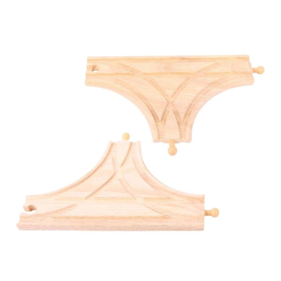 Wooden Toys Little Dreamers | Bigjig Rail T-Junction - 2 Pk