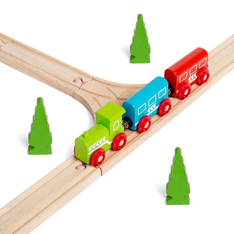 Wooden Toys Little Dreamers | Bigjig Rail T-Junction - 2 Pk