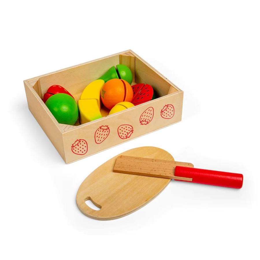 Wooden Toys Little Dreamers | Bigjigs Cutting Fruit Crate