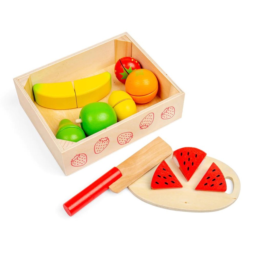 Wooden Toys Little Dreamers | Bigjigs Cutting Fruit Crate