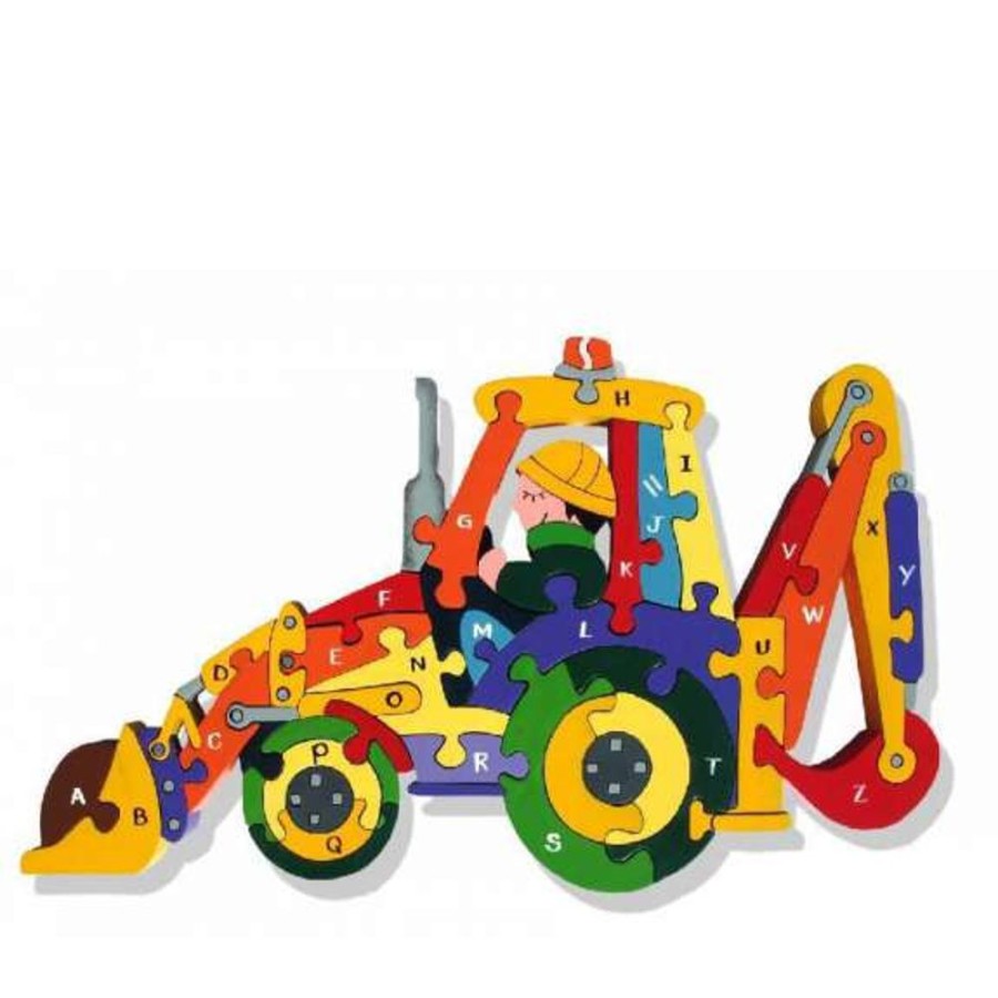 Wooden Toys Little Dreamers | Alphabet Jigsaw Backhoe