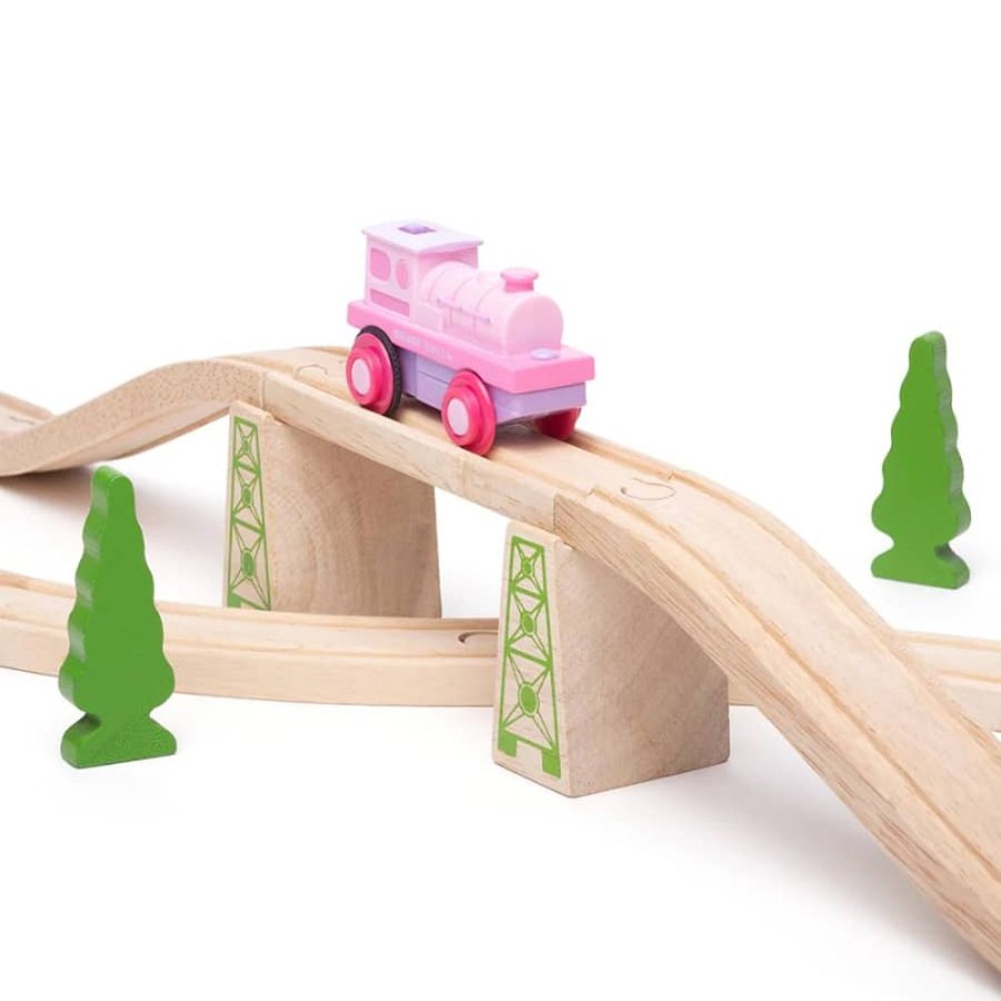 Wooden Toys Little Dreamers | Bigjigs Powerful Pink Loco - Battery Operated