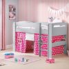 Kids Rooms Little Dreamers | Pluto Midsleeper Dove Grey - Pink Stars Tent