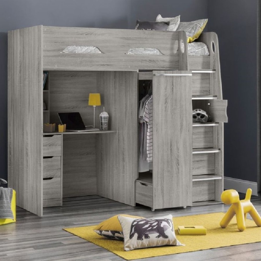 Kids Rooms Little Dreamers | Pegasus High Sleeper - Grey Oak