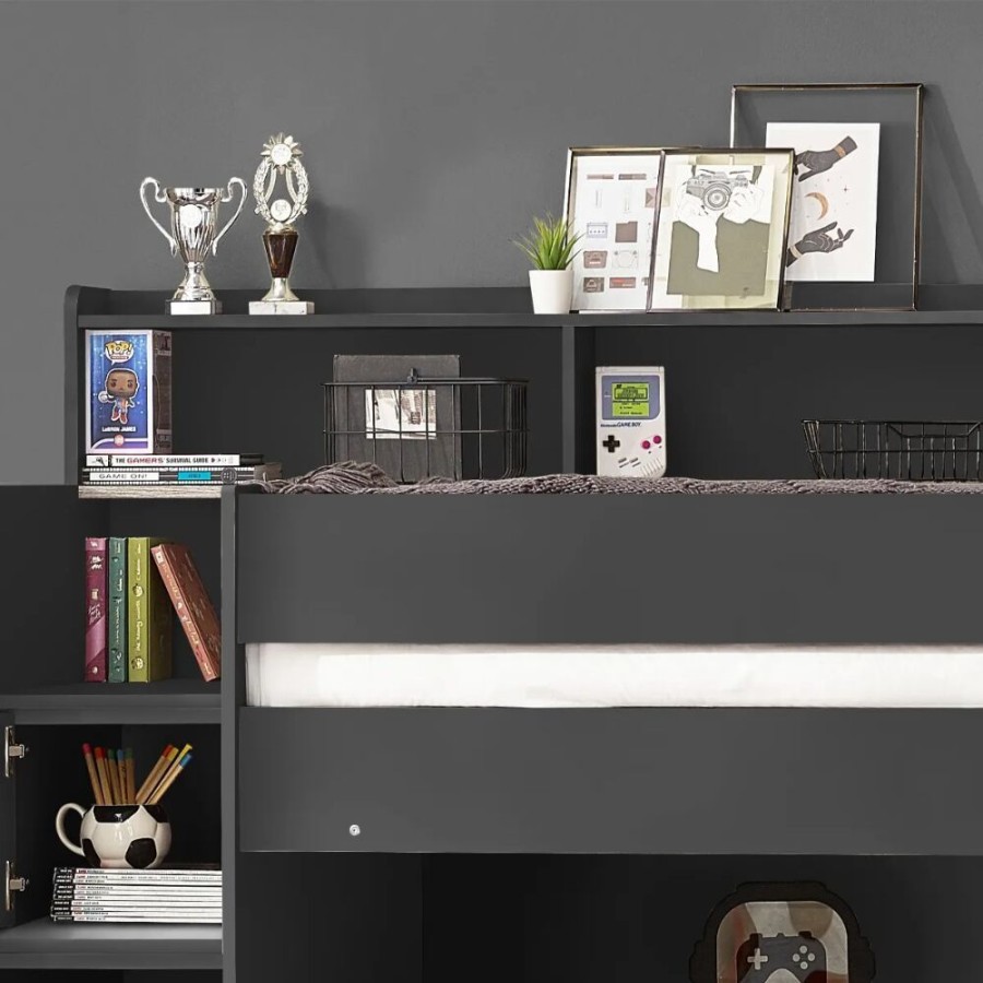 Kids Rooms Little Dreamers | Camelot Staircase Bunk - Anthracite