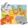 Wooden Toys Little Dreamers | Bigjigs Chunky Lift Out Safari Puzzle