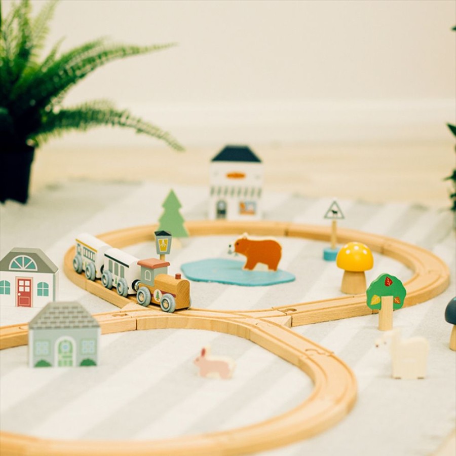 Wooden Toys Little Dreamers | Bigjigs Woodland Animal Train Set