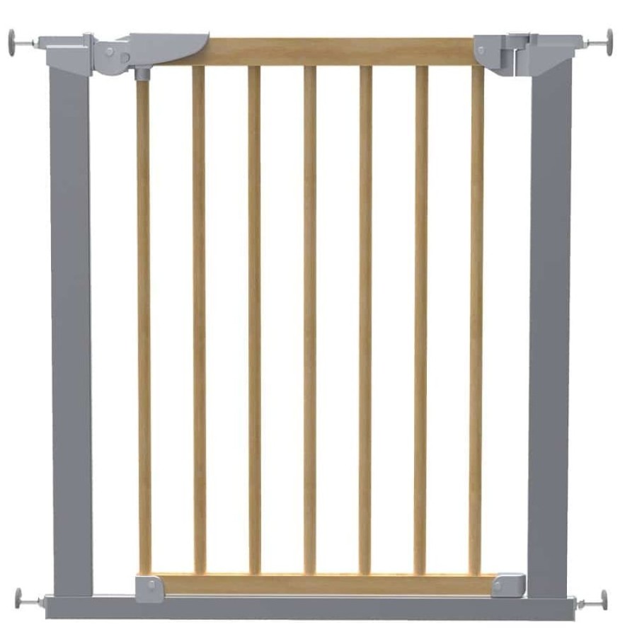 At Home Little Dreamers | Babydan Tora Pressure Fit Safety Gate Silver / Natural