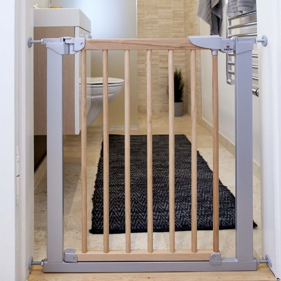 At Home Little Dreamers | Babydan Tora Pressure Fit Safety Gate Silver / Natural