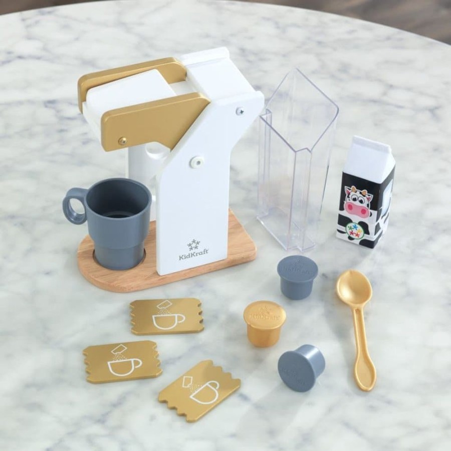 Wooden Toys Little Dreamers | Kidkraft Modern Metallic Coffee Set