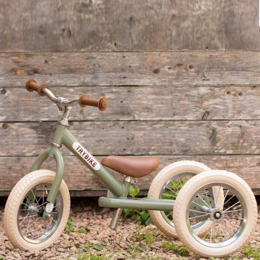 Outdoor Fun Little Dreamers | Trybike 2-In-1 Steel Vintage Green