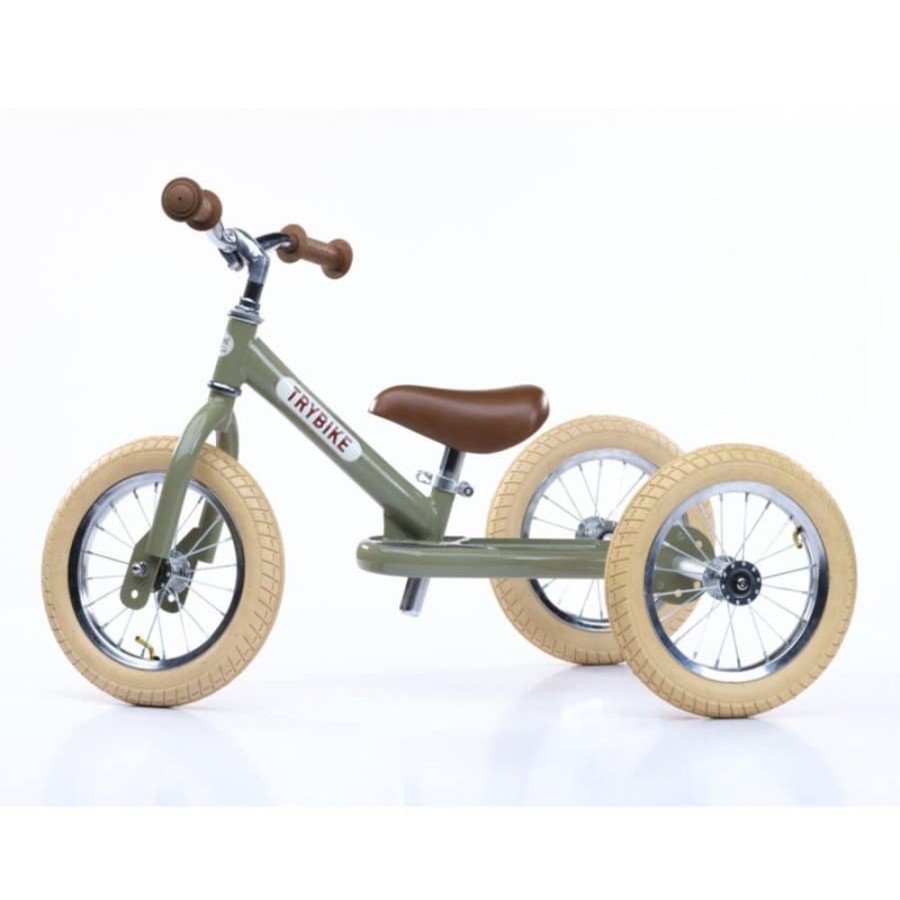 Outdoor Fun Little Dreamers | Trybike 2-In-1 Steel Vintage Green