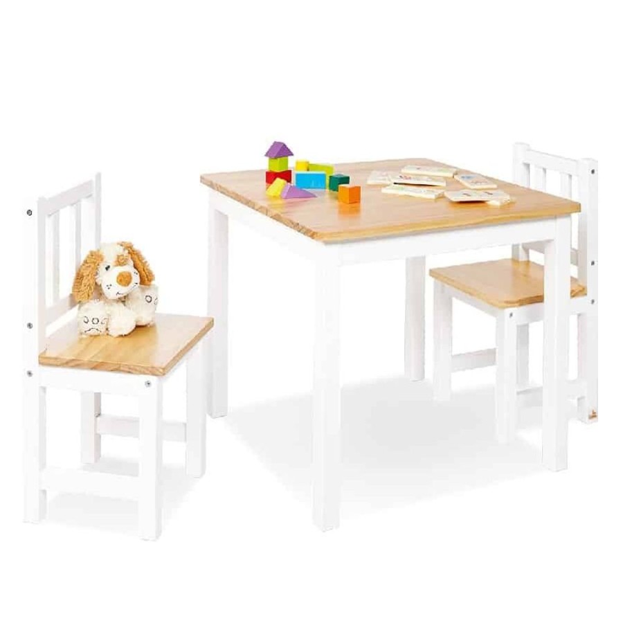 Accessories Little Dreamers | Pinolino Table And 2 Chairs Fenna White / Natural