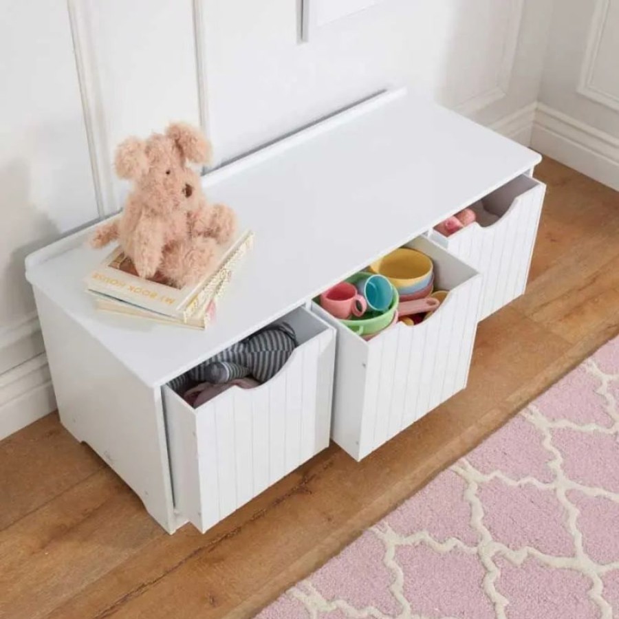 Wooden Toys Little Dreamers | Kidkraft Nantucket Storage Bench White