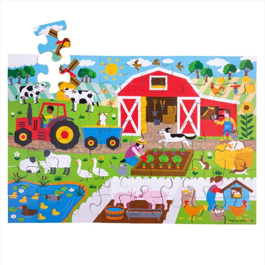 Wooden Toys Little Dreamers | Bigjigs Farmyard Floor Puzzle