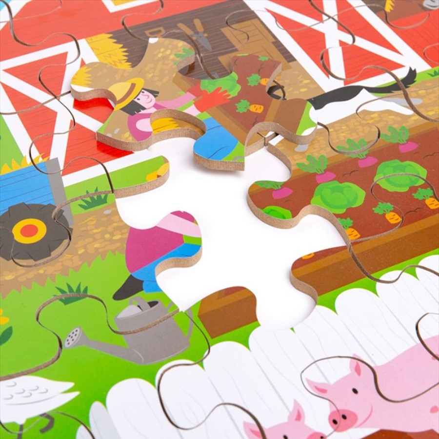 Wooden Toys Little Dreamers | Bigjigs Farmyard Floor Puzzle