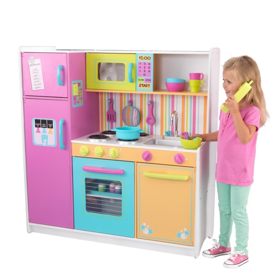 Wooden Toys Little Dreamers | Kidkraft Deluxe Big And Bright Kitchen