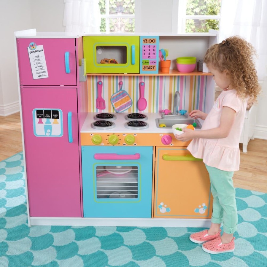 Wooden Toys Little Dreamers | Kidkraft Deluxe Big And Bright Kitchen