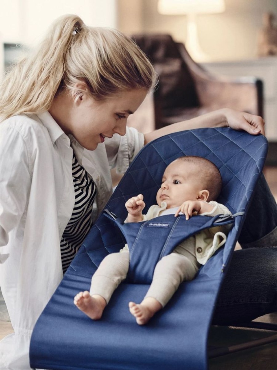 At Home Little Dreamers | Babybjorn Bouncer Bliss Cotton Midnight Blue