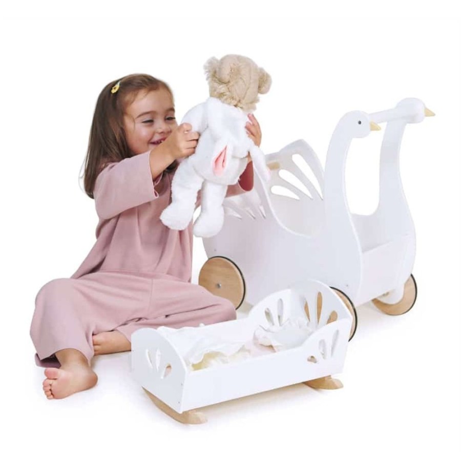 Wooden Toys Little Dreamers | Tenderleaf Toys Sweet Swan Dolls Bed