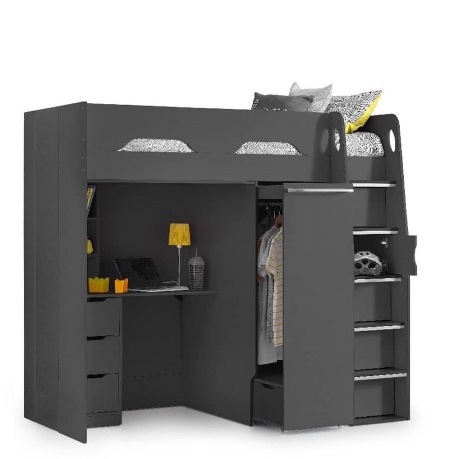 Kids Rooms Little Dreamers | Pegasus High Sleeper - Anthracite