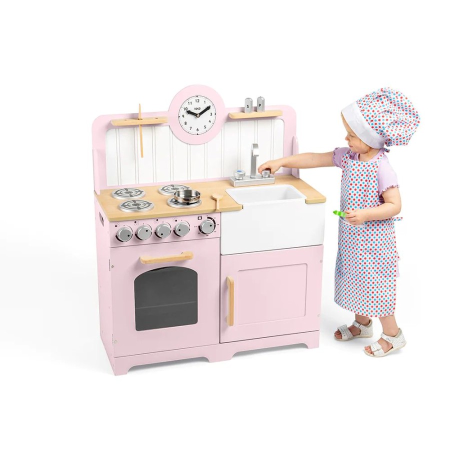 Wooden Toys Little Dreamers | Tidlo Country Play Kitchen Pink