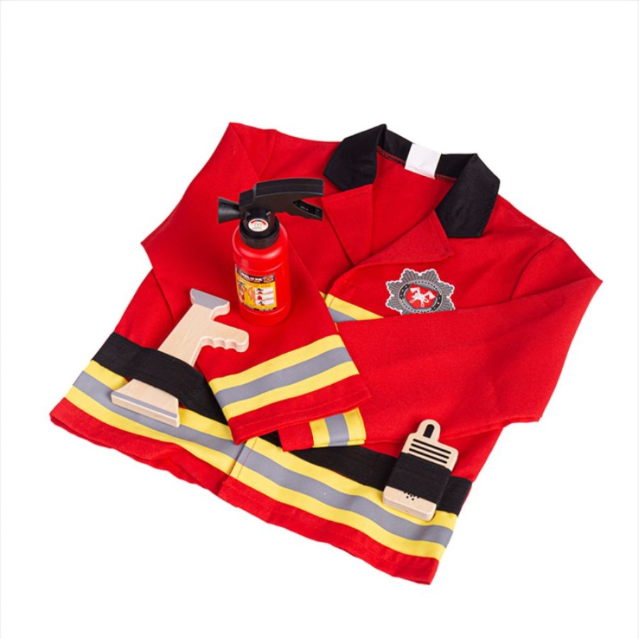 Wooden Toys Little Dreamers | Bigjigs Firefighter Dress Up