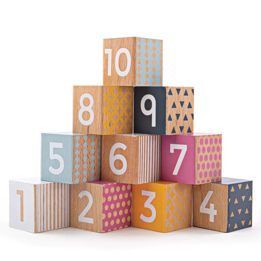 Wooden Toys Little Dreamers | Bigjigs Wooden Number Blocks - 100% Fsc®