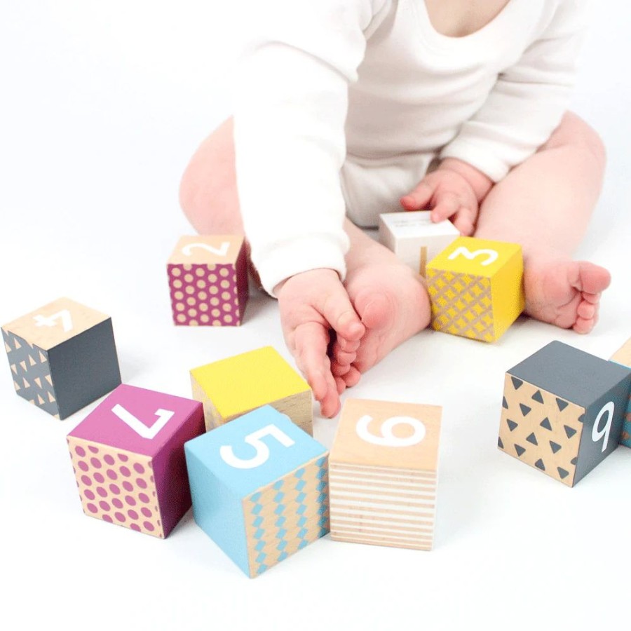 Wooden Toys Little Dreamers | Bigjigs Wooden Number Blocks - 100% Fsc®