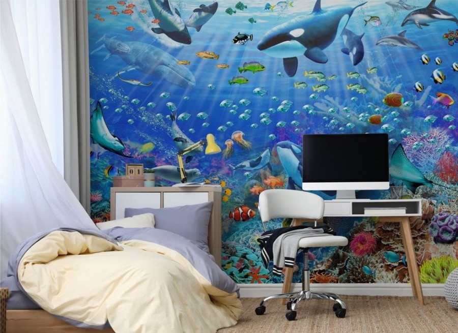 Accessories Little Dreamers | Walltastic Underwater Scene Wall Mural