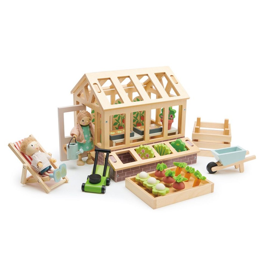 Wooden Toys Little Dreamers | Tenderleaf Greenhouse And Garden Set