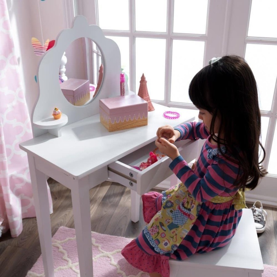 Wooden Toys Little Dreamers | Kidkraft Medium Vanity & Stool